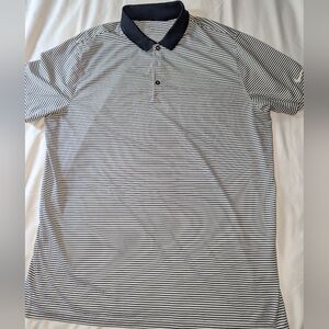 Nike Golf Men's XL Drifit Blue Striped Short Sleeve Polo Shirt